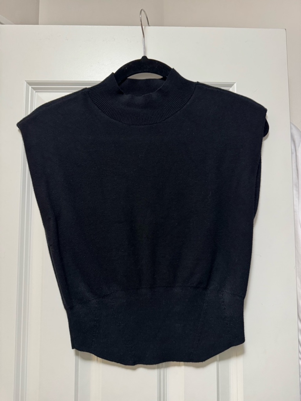 Pilcro Black Sleeveless Mock Neck Knit Shell